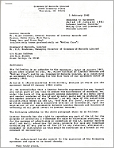 LEATHUR RECORDS CONTRACT - FEBRUARY 1, 1982