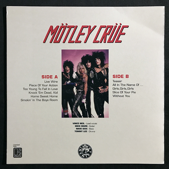 MÖTLEY CRÜE - RAW TRACKS, RED VINYL, BOOTLEG LP