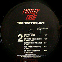 TOO FAST FOR LOVE - LEATHUR RECORDS - THIRD PRESS LP