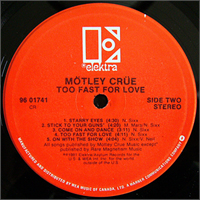 TOO FAST FOR LOVE - CANADIAN PRESS LP [#1] - PROMO